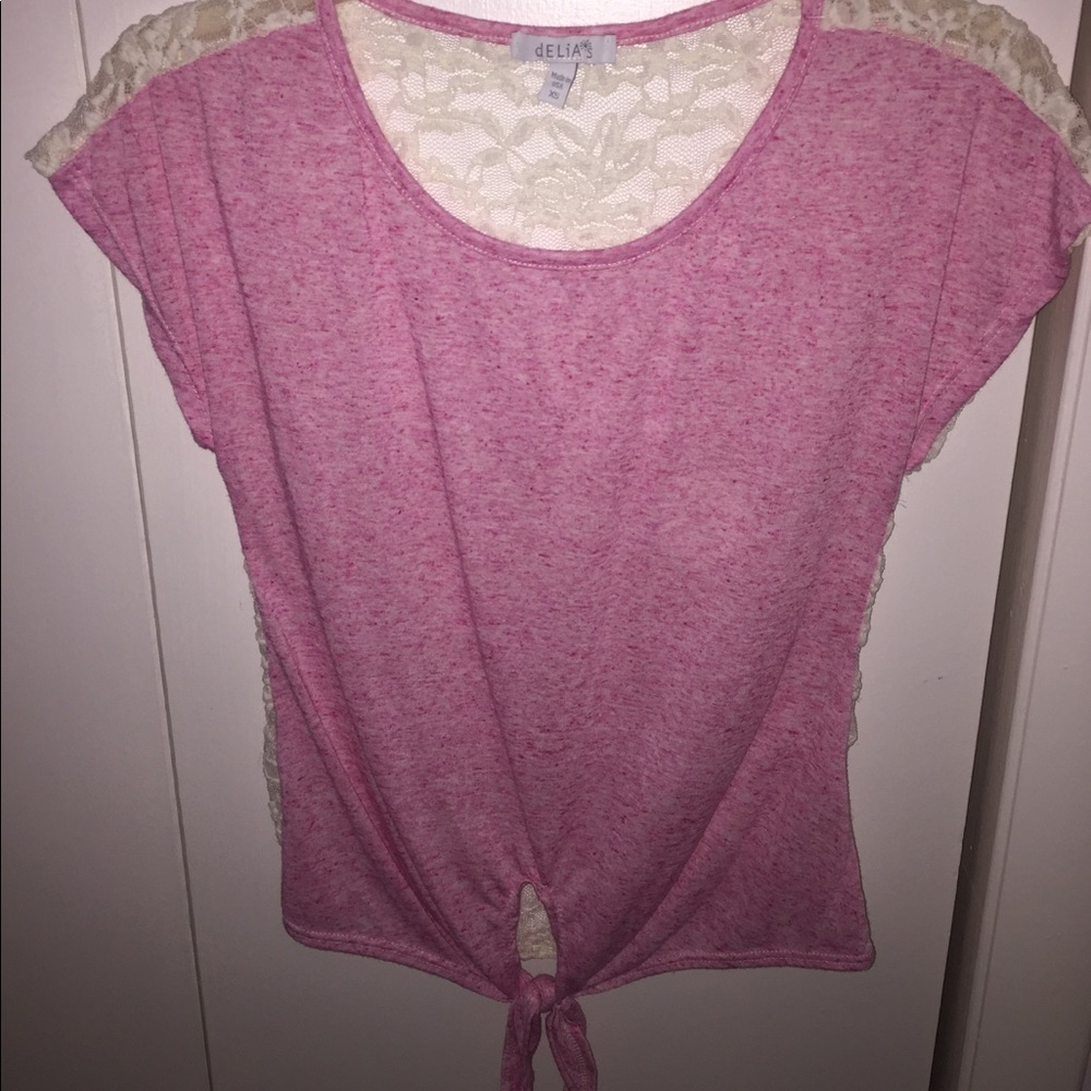 Pink lace top